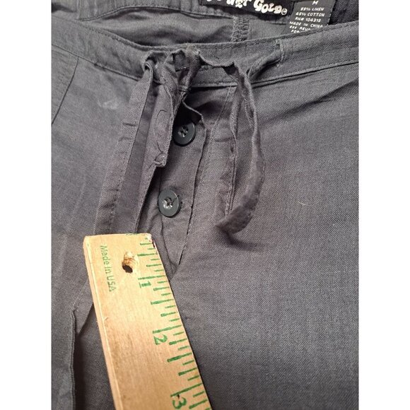Planet Gold Linen/Cotten Button Fly Drawstring Wide Leg Pants Size Medium‎ - Picture 4 of 8